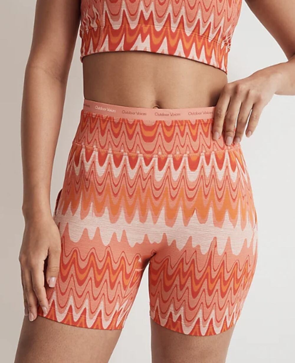 OUTDOOR VOICES Women TechSweat 5" Thrive Shorts XXS Orange Grapefruit Helios NWT